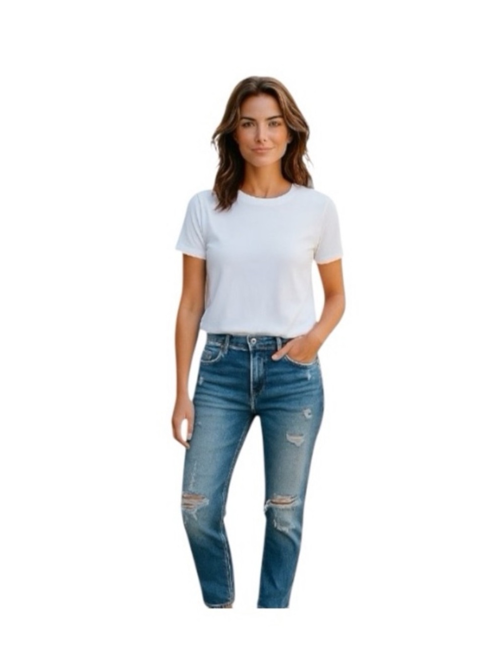 Kaari Blue Women's Flare Leg Jeans - Distressed Blue